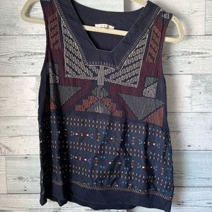 Blue boho top